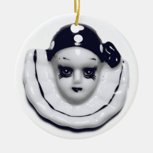 Harlequin Black and White Ceramic Ornament
