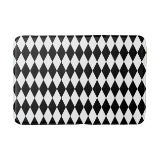 Harlequin Black and White Diamond Pattern Bath Mat