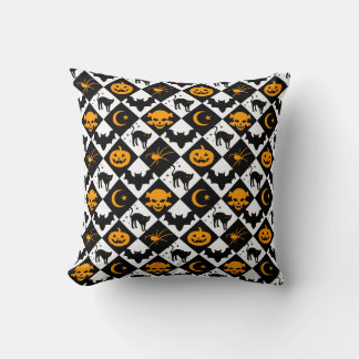 Harlequin Black and White Diamond Pattern Cushion