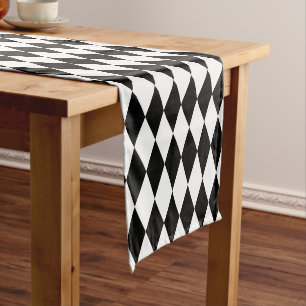 Harlequin Black and White Simple Short Table Runner
