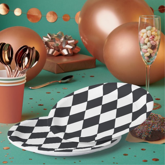 Harlequin Black Paper Plate (Multi)