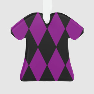 harlequin black purple ornament