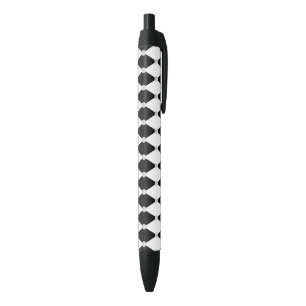 Harlequin Black White Rhombus Diamond Shape Ink Pen