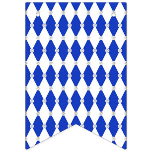 Harlequin Blue Diamond Shape Geometric Forms Bunting