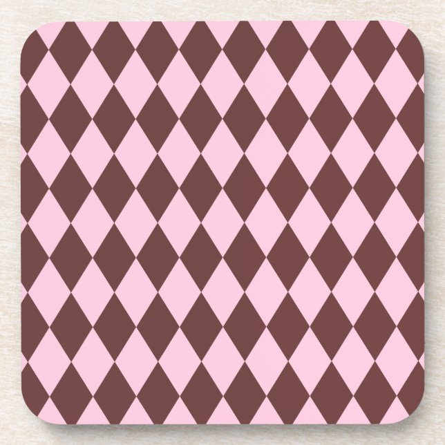 Harlequin Brown and Pink Coaster (Front)
