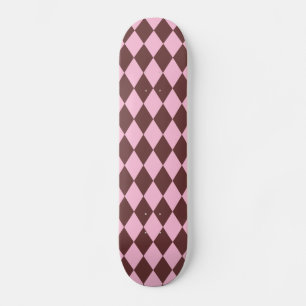 Harlequin Brown and Pink Skateboard