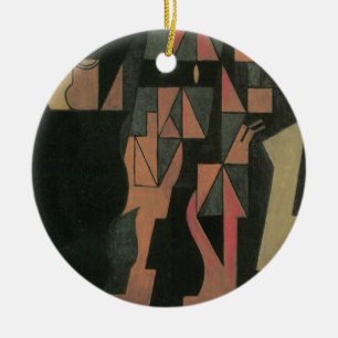 Harlequin by Juan Gris, Vintage Cubism Art Ceramic Tree Decoration
