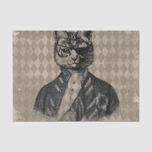 Harlequin Cat Grunge Tissue Paper