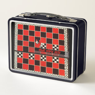 Harlequin Chess Board Personalised Metal Lunch Box