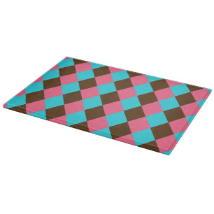Harlequin Chocolate Pastels-GLASS CUTTING BOARD