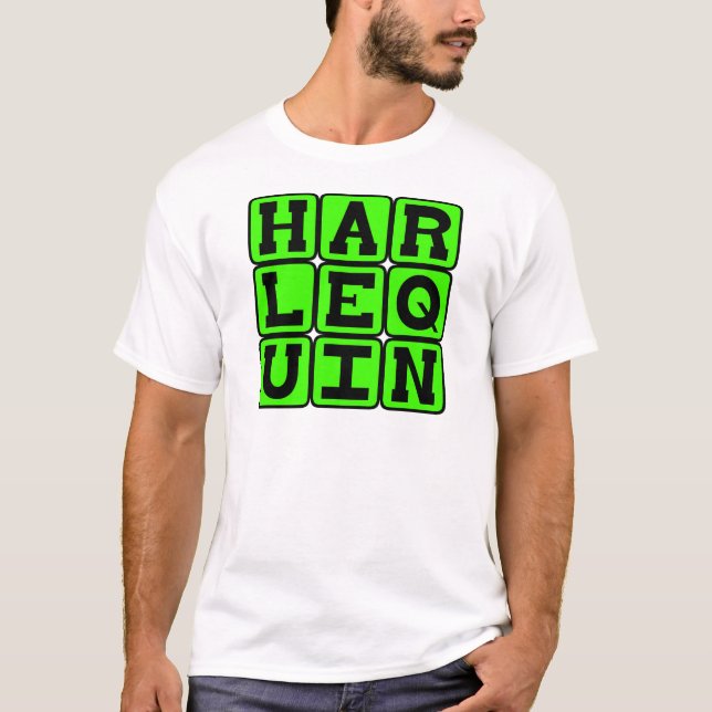 Harlequin, Clown Figure T-Shirt (Front)