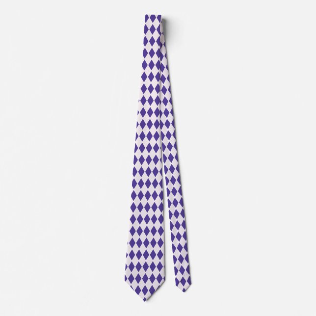 Harlequin Diamond Design Purple Pink Colours Tie (Front)