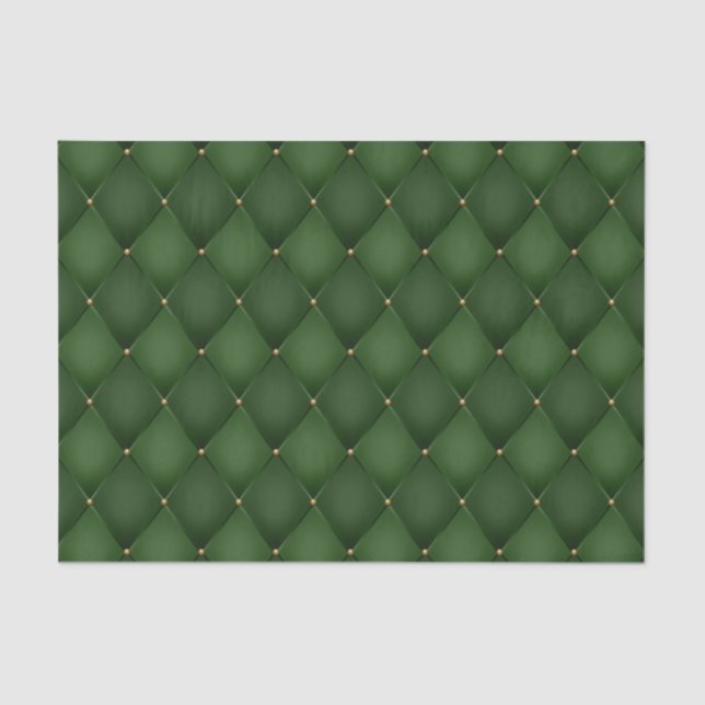 Harlequin Diamond Emerald Green Decoupage Tissue Paper (Front)