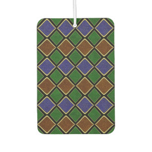 Harlequin Diamond Grid: Textured Harmony Car Air Freshener