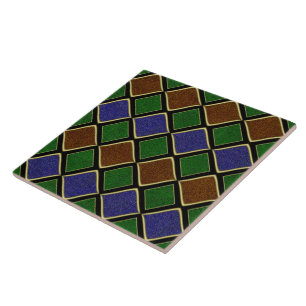 Harlequin Diamond Grid: Textured Harmony Ceramic Tile