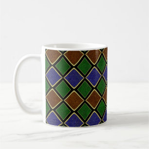 Harlequin Diamond Grid: Textured Harmony Coffee Mug