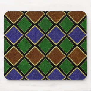 Harlequin Diamond Grid: Textured Harmony Mouse Pad