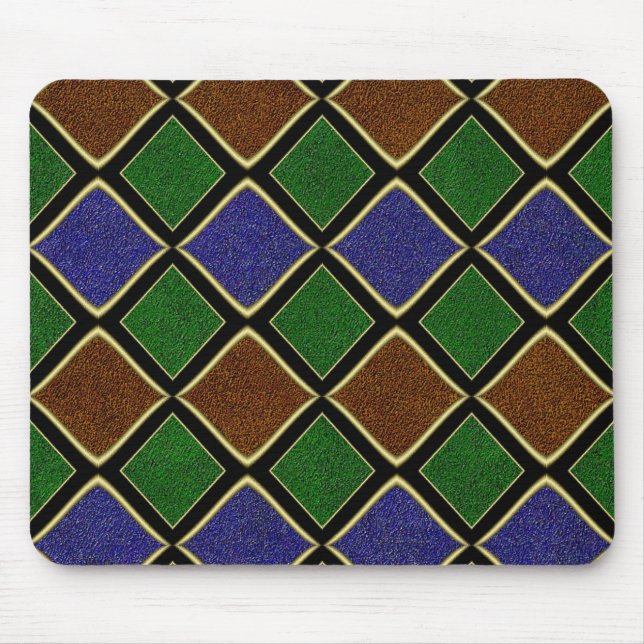 Harlequin Diamond Grid: Textured Harmony Mouse Pad (Front)