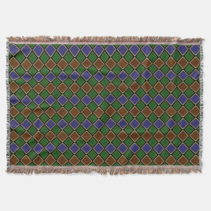 Harlequin Diamond Grid: Textured Harmony Throw Blanket