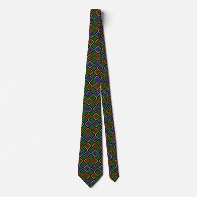 Harlequin Diamond Grid: Textured Harmony Tie (Front)