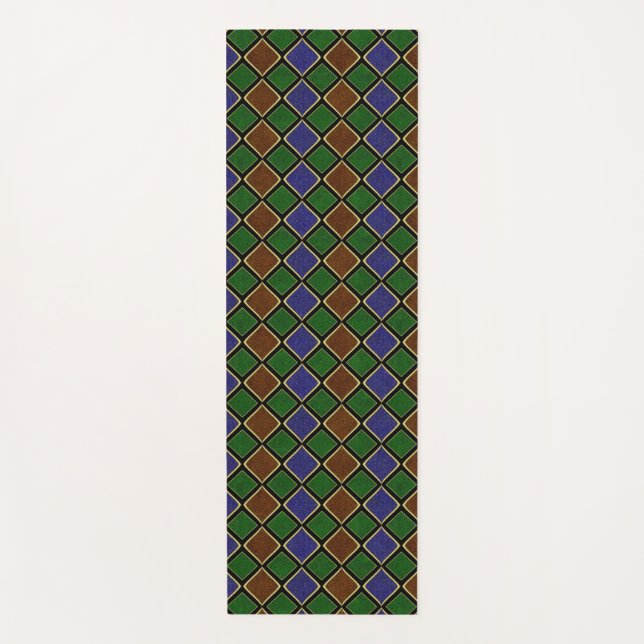 Harlequin Diamond Grid: Textured Harmony Yoga Mat (Front)