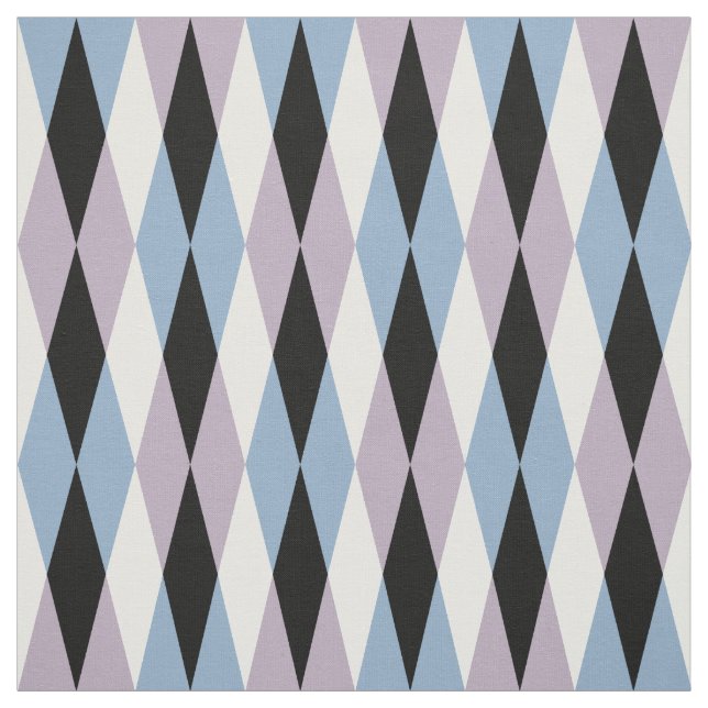 Harlequin Diamond Pattern - Blue and Dusty Lilac Fabric (Swatch)