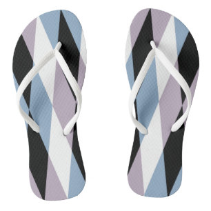 Harlequin Diamond Pattern - Blue and Dusty Lilac Thongs
