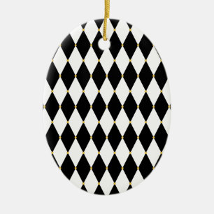 Harlequin Diamond Pattern Ceramic Tree Decoration