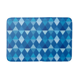 Harlequin / diamond pattern - Denim Blues Bath Mat