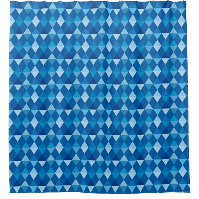 Harlequin / diamond pattern - Denim Blues Shower Curtain (Front)