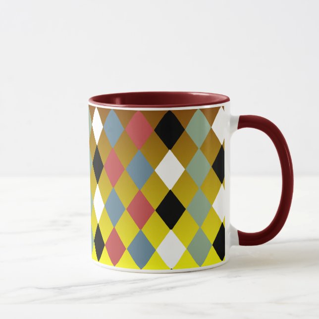 Harlequin Diamond Pattern Mug (Right)