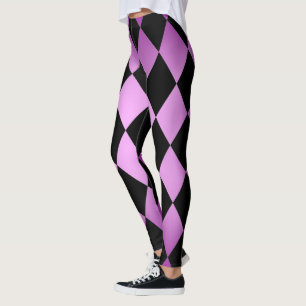 Harlequin ~ Diamond Pattern ~ Pink & Purple Design Leggings
