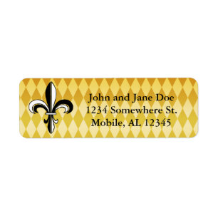 Harlequin Diamond Pattern Return Address Label