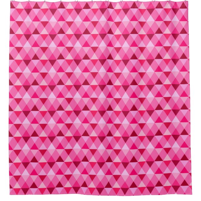 Harlequin / diamond pattern - Rose Pink & Wine Shower Curtain (Front)