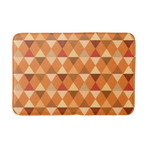 Harlequin / diamond pattern - Terracotta & brown Bath Mat