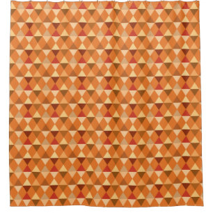 Harlequin / diamond pattern - Terracotta & brown Shower Curtain
