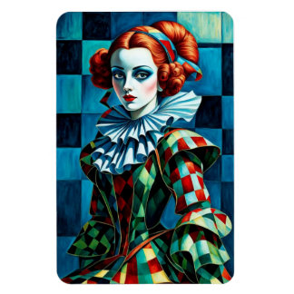 "Harlequin Elegance – Art Magnet" Magnet