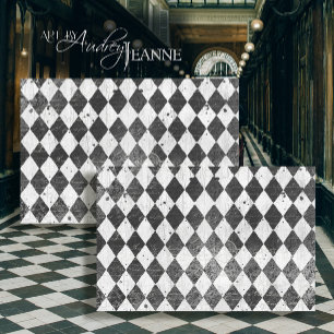 Harlequin Ephemera Black n White Wood Decoupage Tissue Paper