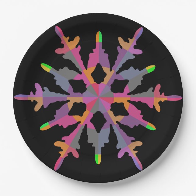 Harlequin Flake Holiday Plate (Front)