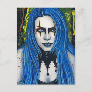 Harlequin Gothic Colourful Postcard