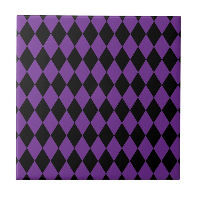 Harlequin Grape and Black Ceramic Tile (Front)