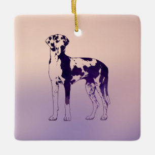 Harlequin Great Dane Ceramic Ornament