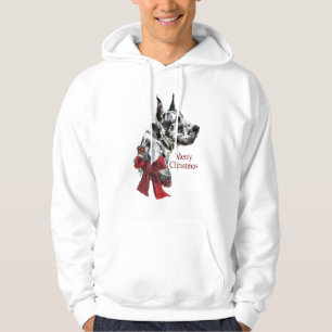 Harlequin Great Dane Christmas Gifts Hoodie