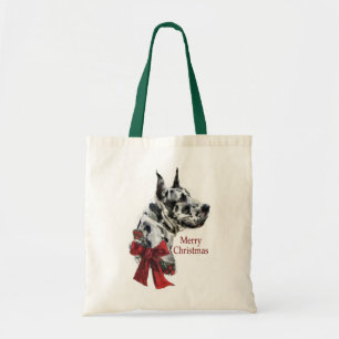 Harlequin Great Dane Christmas Gifts Tote Bag