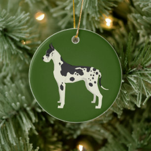 Harlequin Great Dane Christmas Ornament