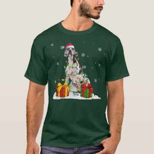 Harlequin Great Dane Christmas Tree Lights Xmas Pa T-Shirt