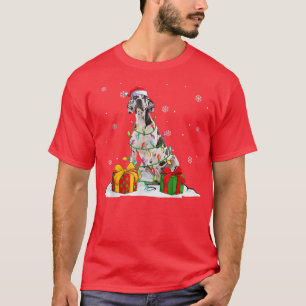 Harlequin Great Dane Christmas Tree Lights Xmas Pa T-Shirt