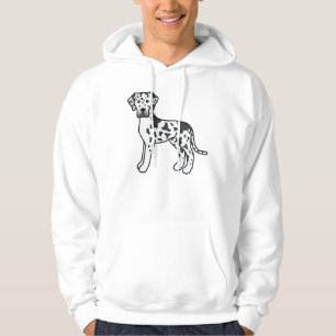 Harlequin Great Dane Cute Cartoon Dog Hoodie
