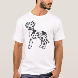 Harlequin Great Dane Cute Cartoon Dog T-Shirt