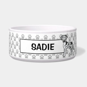 Harlequin Great Dane Dog Drawing With Pet's Name